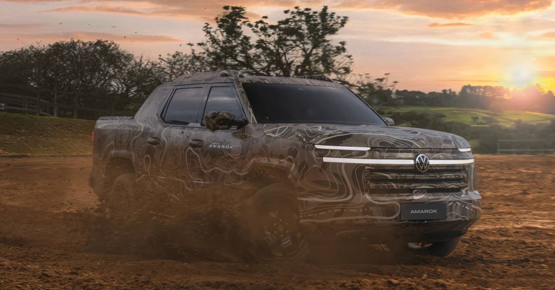Nova Volkswagen Amarok 2027 é revelada com motor híbrido e design inédito