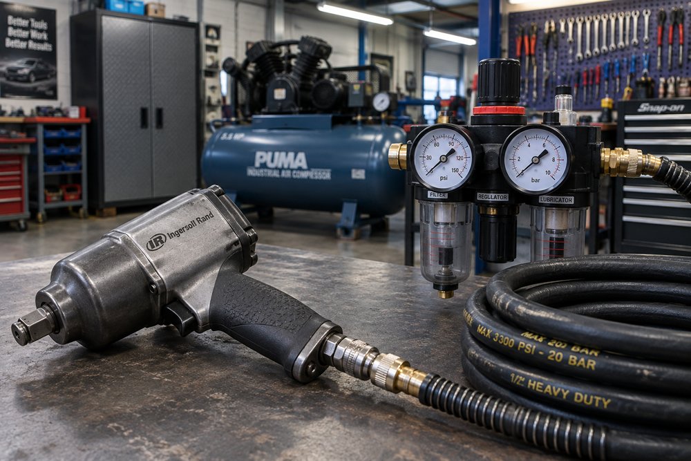 Saiba se a chave de impacto pneumática precisa de compressor e evite erros